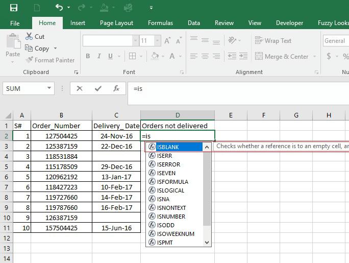 Hướng dẫn cách sử dụng hàm ISBLANK trong Excel qua các ví dụ